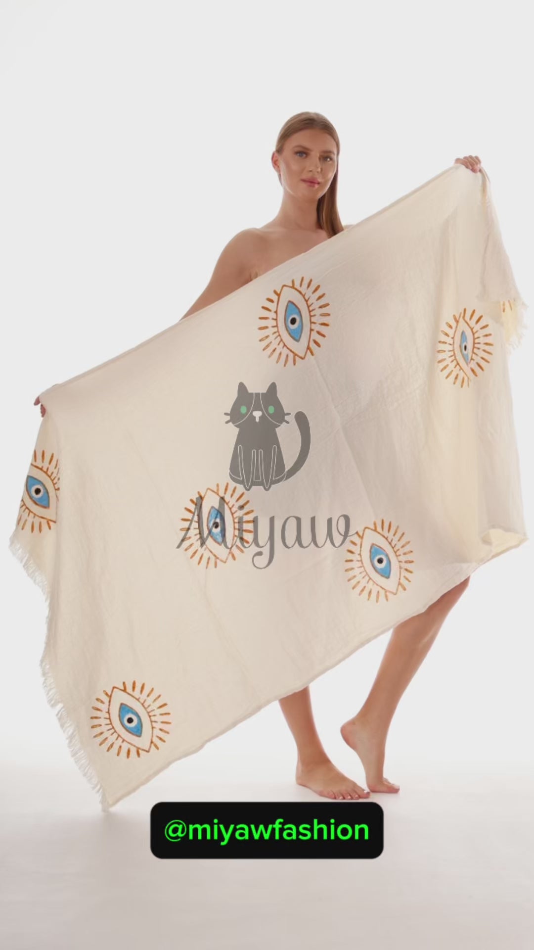Boho Handcrafted Protective Eye Towel for Bath or Beach