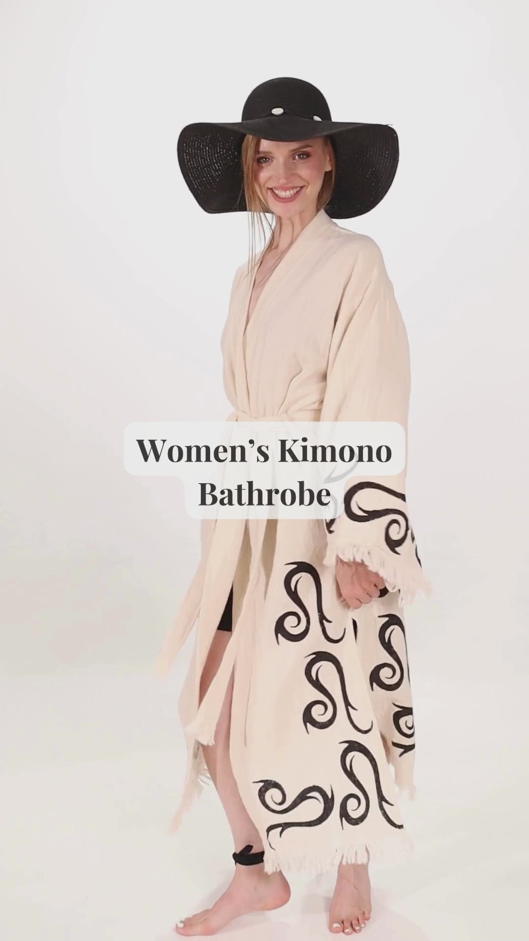 Cotton Kimono Robe: Print Design Dressing Gown & Cotton Kimonos