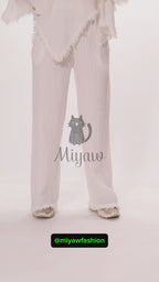 Luxe Organic Cotton Wide-Leg Women's Pants with Pockets