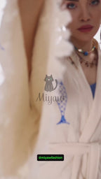 Ocean-Inspired Boho Kimono Cover-Up in Blue Fish Stamp