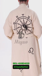 Organic Cotton Boho Long Sleeve Handmade Beach Kimono