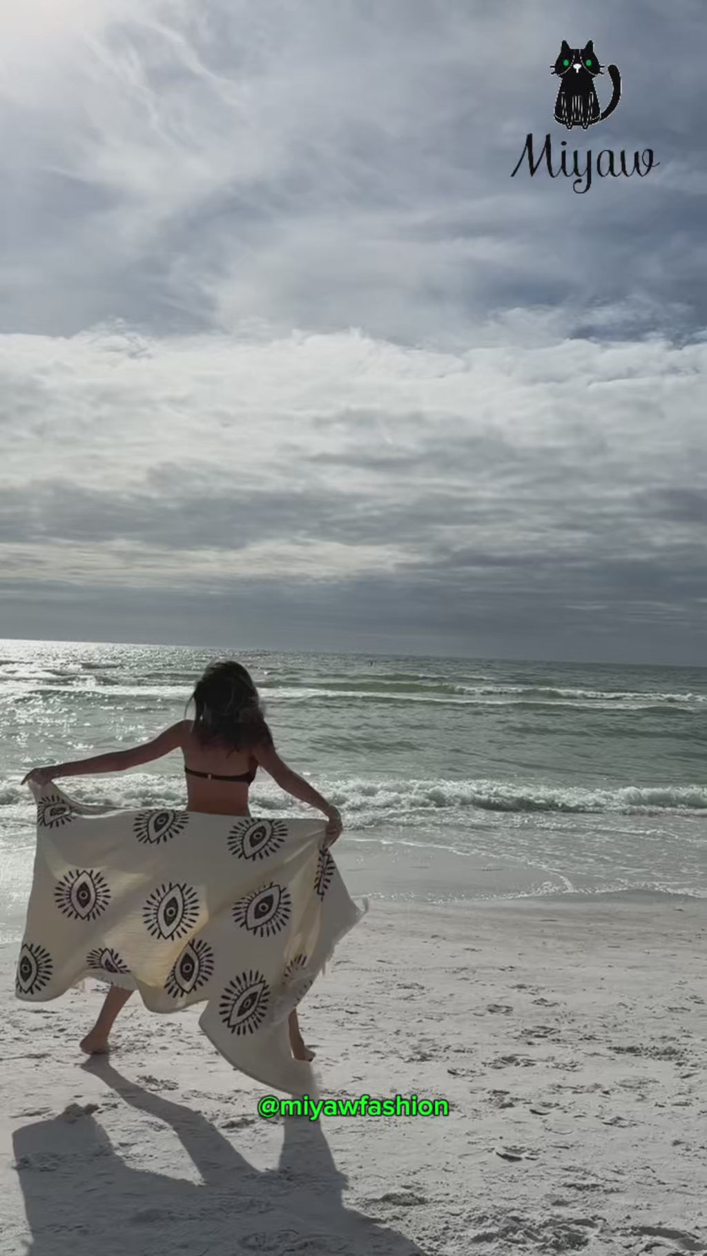 Evil Eye Beach Towel – Handmade Cotton Boho Design