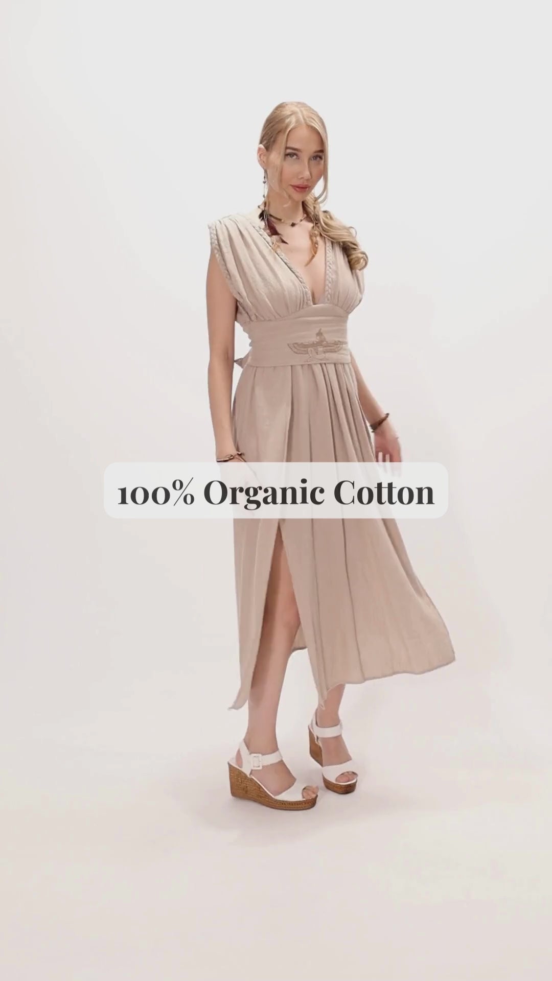 Wholesale Boho Chic Greek Goddess Costume, Cotton Long Dress