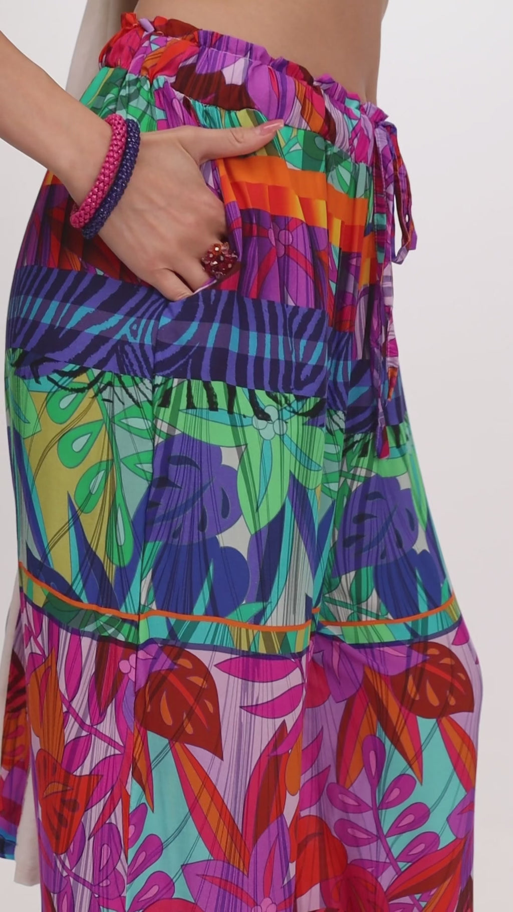 Boho Chic Style: Colorful Wide Leg Women's Festival Pants