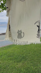 Boho Bath Towel with Yoga Girl Print– Handcrafted for Yoga