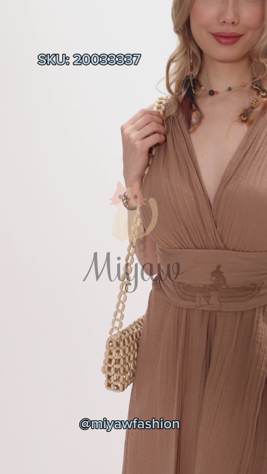 Boho Cotton Goddess Dress: Short Sleeve Resort Wear - Elegant
