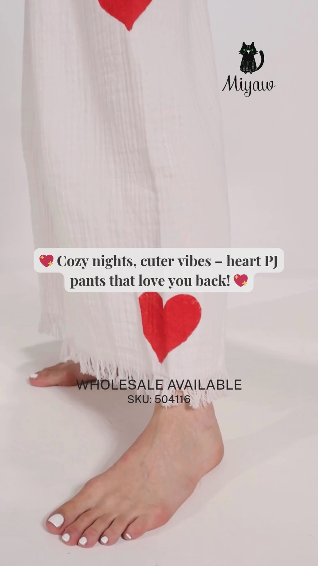 Cotton Heart PJ Pants – Cozy Pajama Bottom for Women